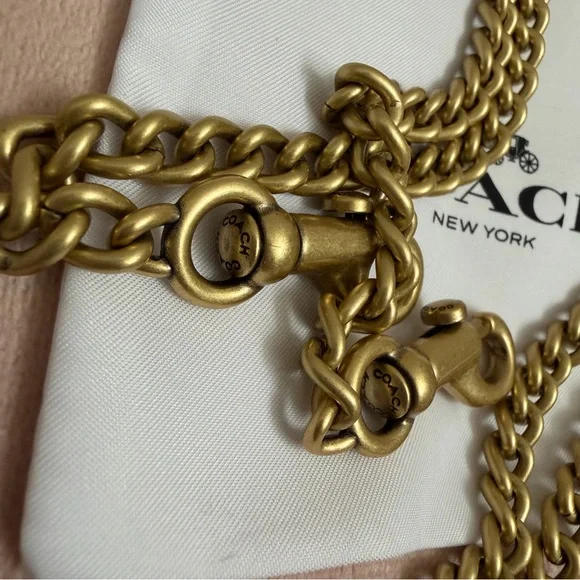 Coach Brass Gold Skinny Chain Crossbody Strap - Picture 5 of 5